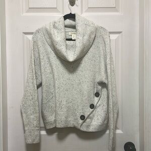 JESSICA SIMPSON | Pullover | Cowl Neck |Flecked Sweater|Button Appliqué |Size M